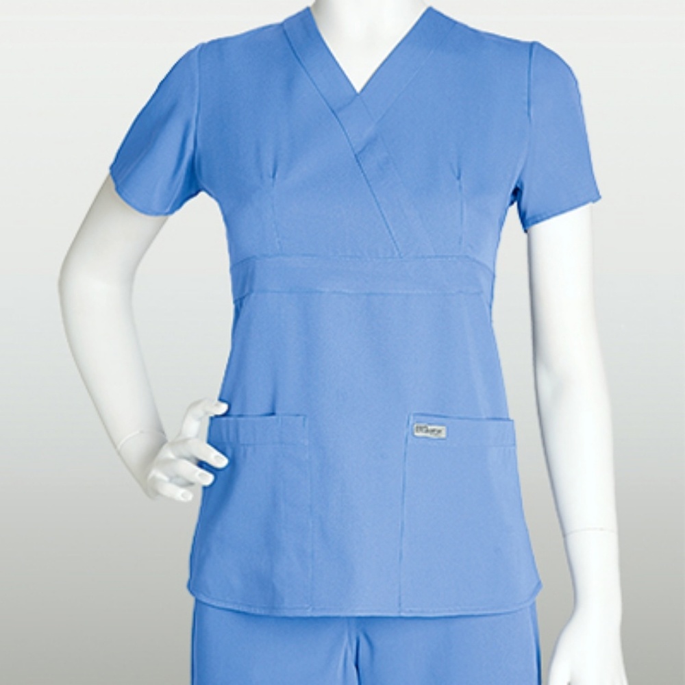Grey's Anatomy by Barco Ceil Blue Pocket Scrub Top